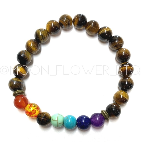 Tiger Eye 7 Chakra Bracelet - Picture 2 of 11